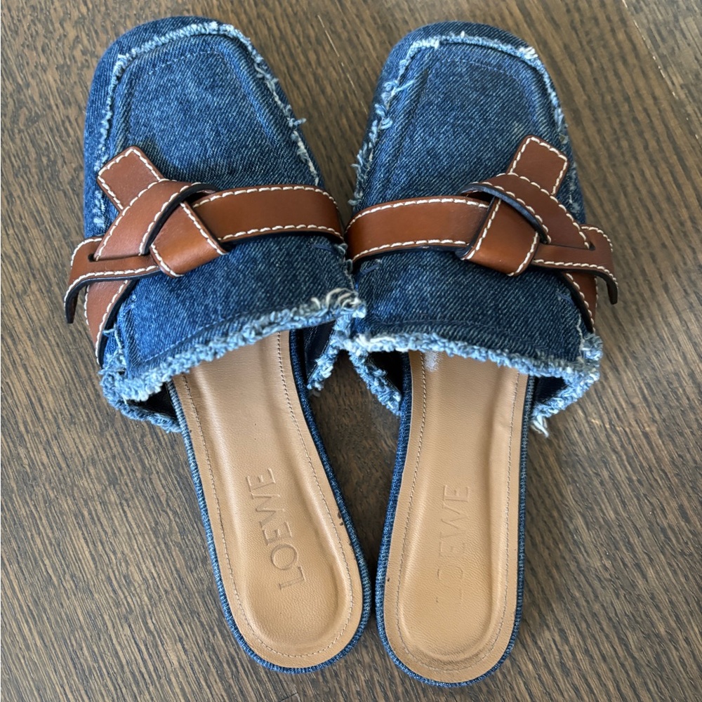 LOEWE Gate Denim Slide Mule